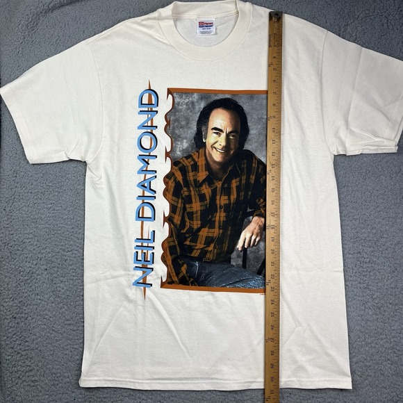 Vintage 90s‎ Neil Diamond I Am I Said Band T Shirt Single Stitch Concert Sz L - Picture 11 of 12